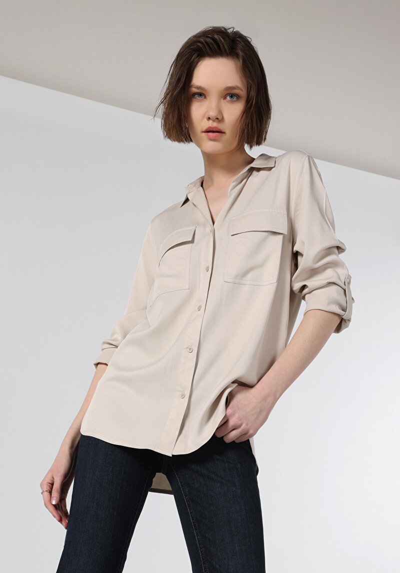 Показати інформацію про Сорочка З Довгим Рукавом Жіноча Бежева  Cl1053348