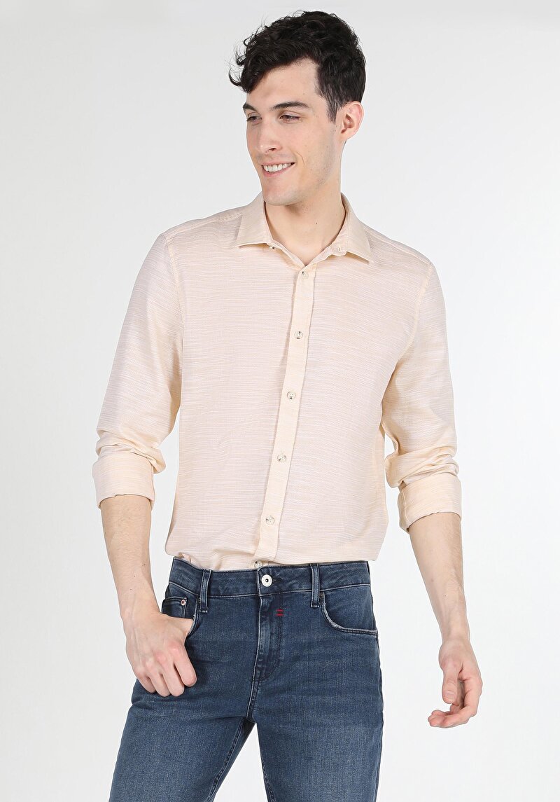 Зображення Сорочка З Довгим Рукавом Чоловіча Жовта Cl1058817