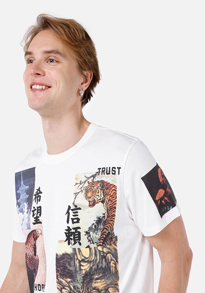 Показати інформацію про Футболка З Коротким Рукавом Чоловіча Біла  Cl1061631