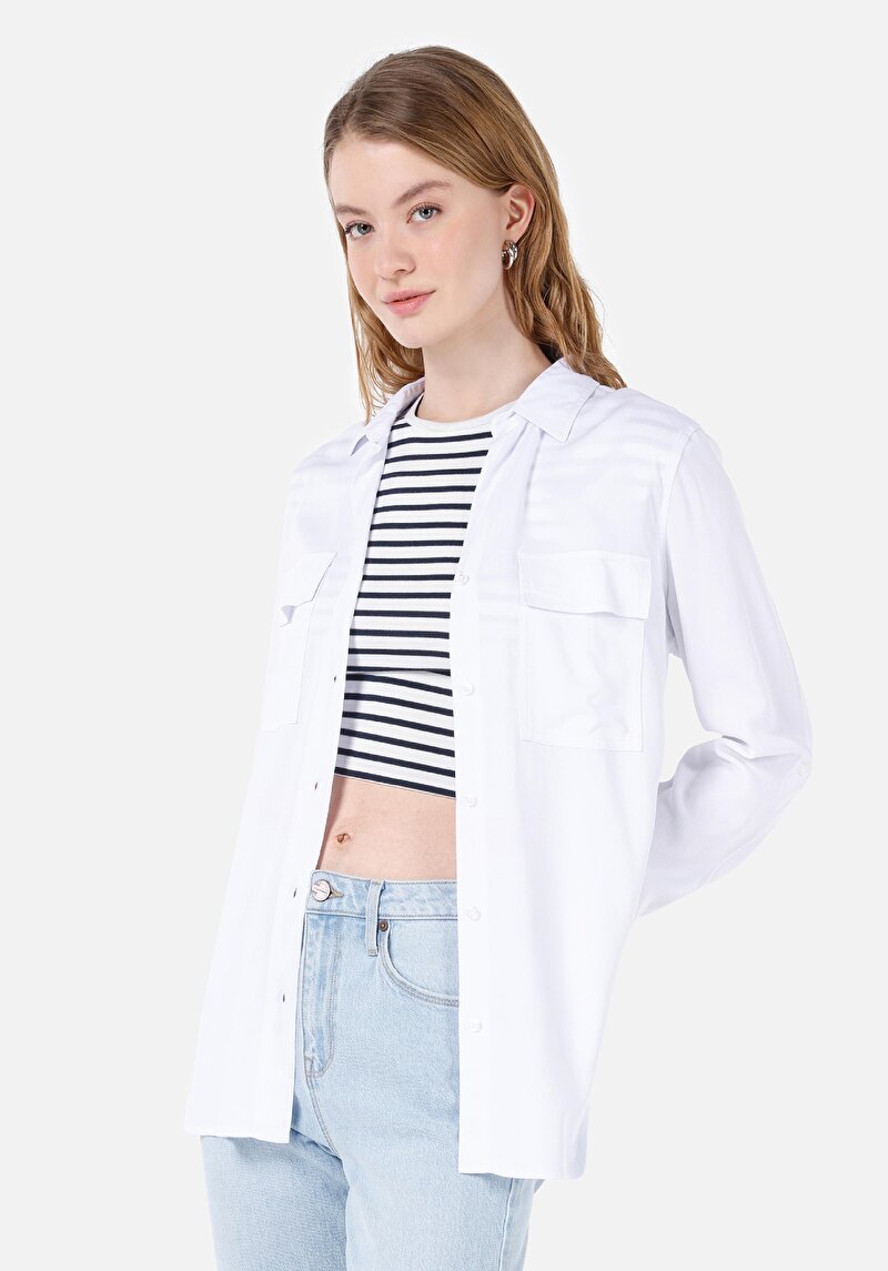 Зображення Сорочка З Довгим Рукавом Жіноча Біла  Cl1053348