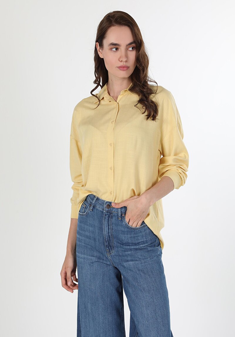 Показати інформацію про Сорочка З Довгим Рукавом Жіноча Жовта  Cl1053418