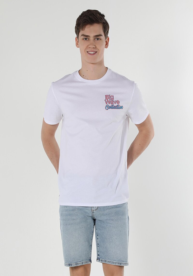 Показати інформацію про Футболка З Коротким Рукавом Чоловіча Біла  Cl1058831