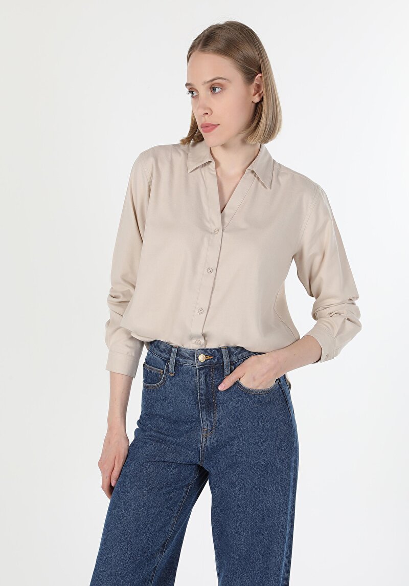 Зображення Сорочка З Довгим Рукавом Жіноча Бежева Cl1060252
