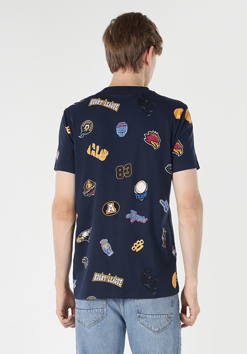 Показати інформацію про Футболка З Коротким Рукавом Чоловіча Синя  Cl1061638