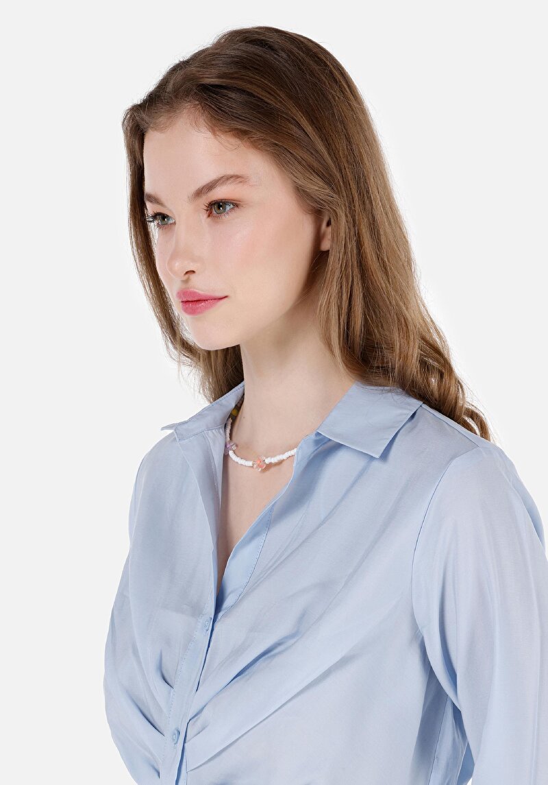 Зображення Сорочка З Довгим Рукавом Жіноча Блакитна Cl1068074