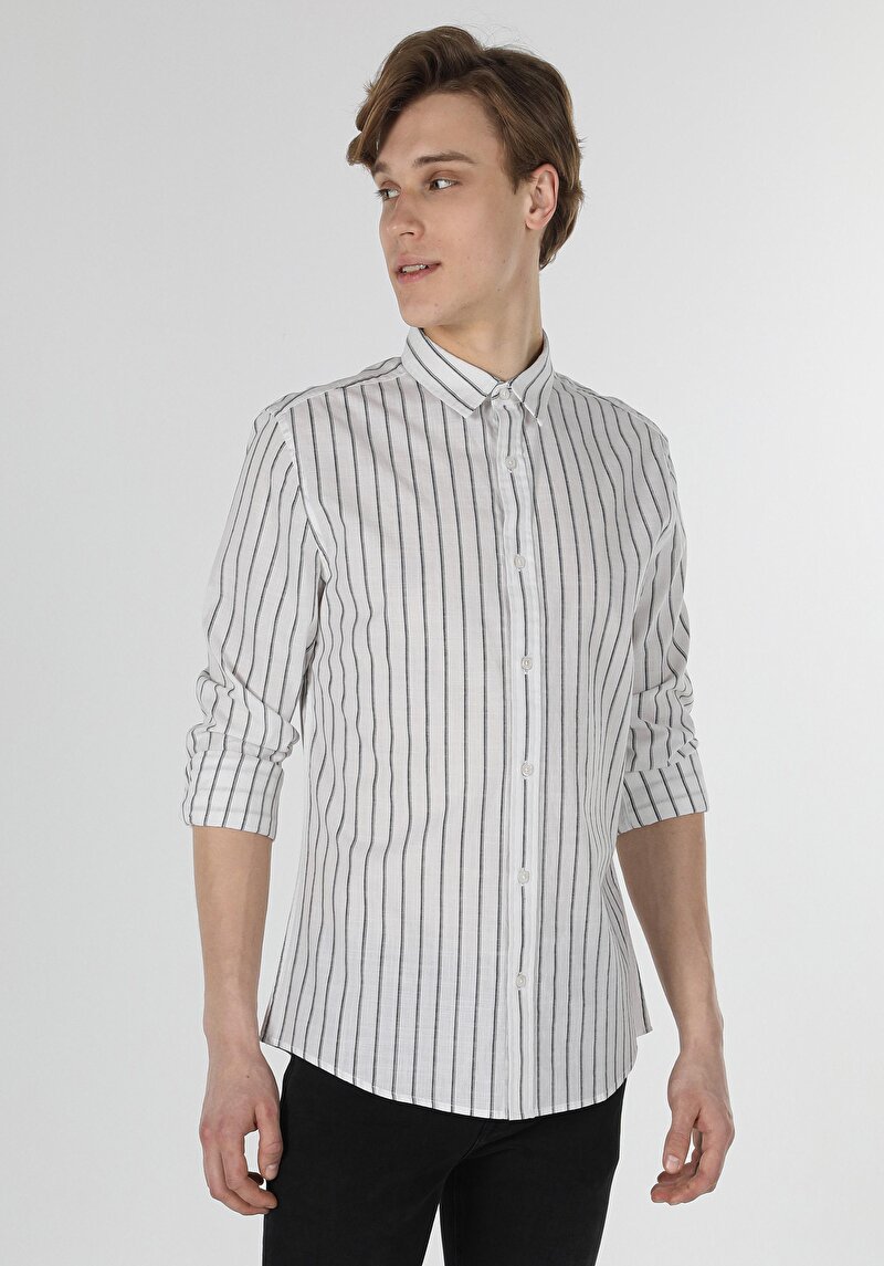 Показати інформацію про Сорочка З Довгим Рукавом Чоловіча Біла  Cl1053806