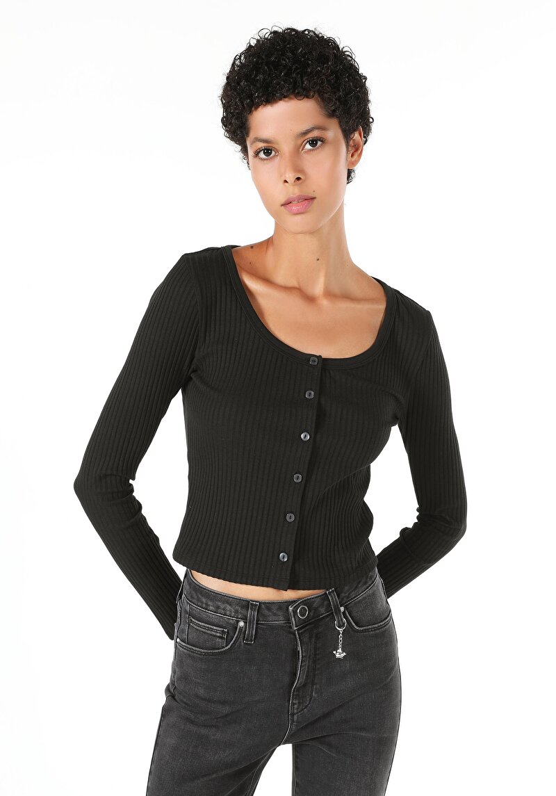 Зображення Футболка З Довгим Рукавом Жіноча Чорна  Cl1060272