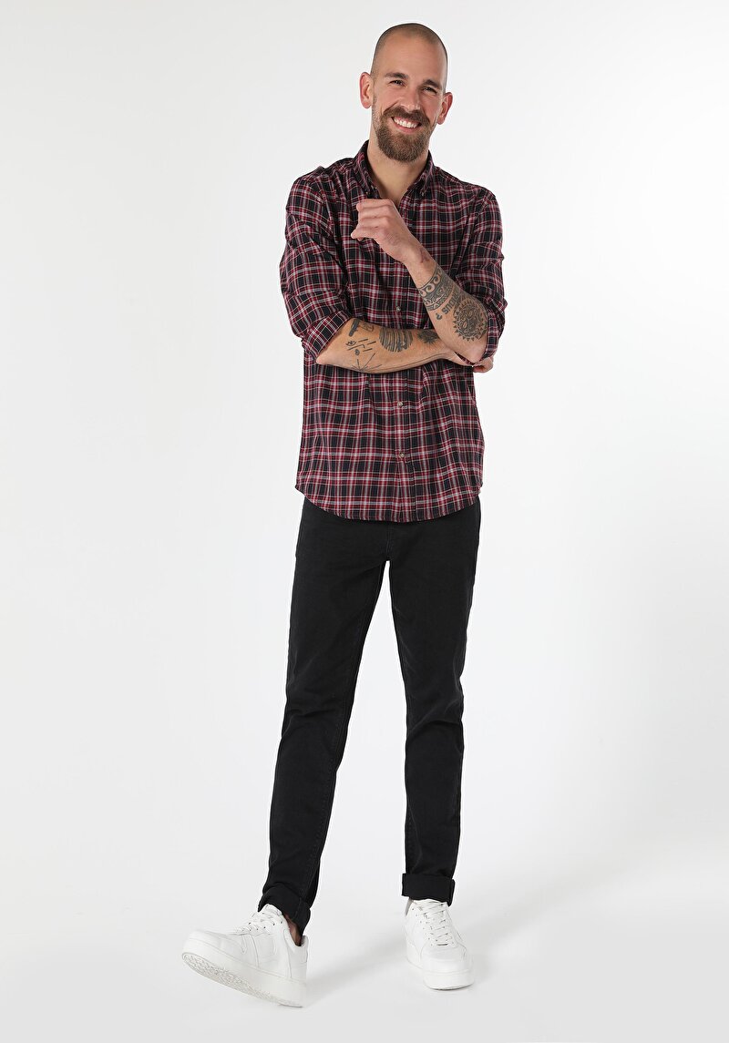 Зображення Сорочка З Довгим Рукавом Чоловіча Червона  Cl1061717