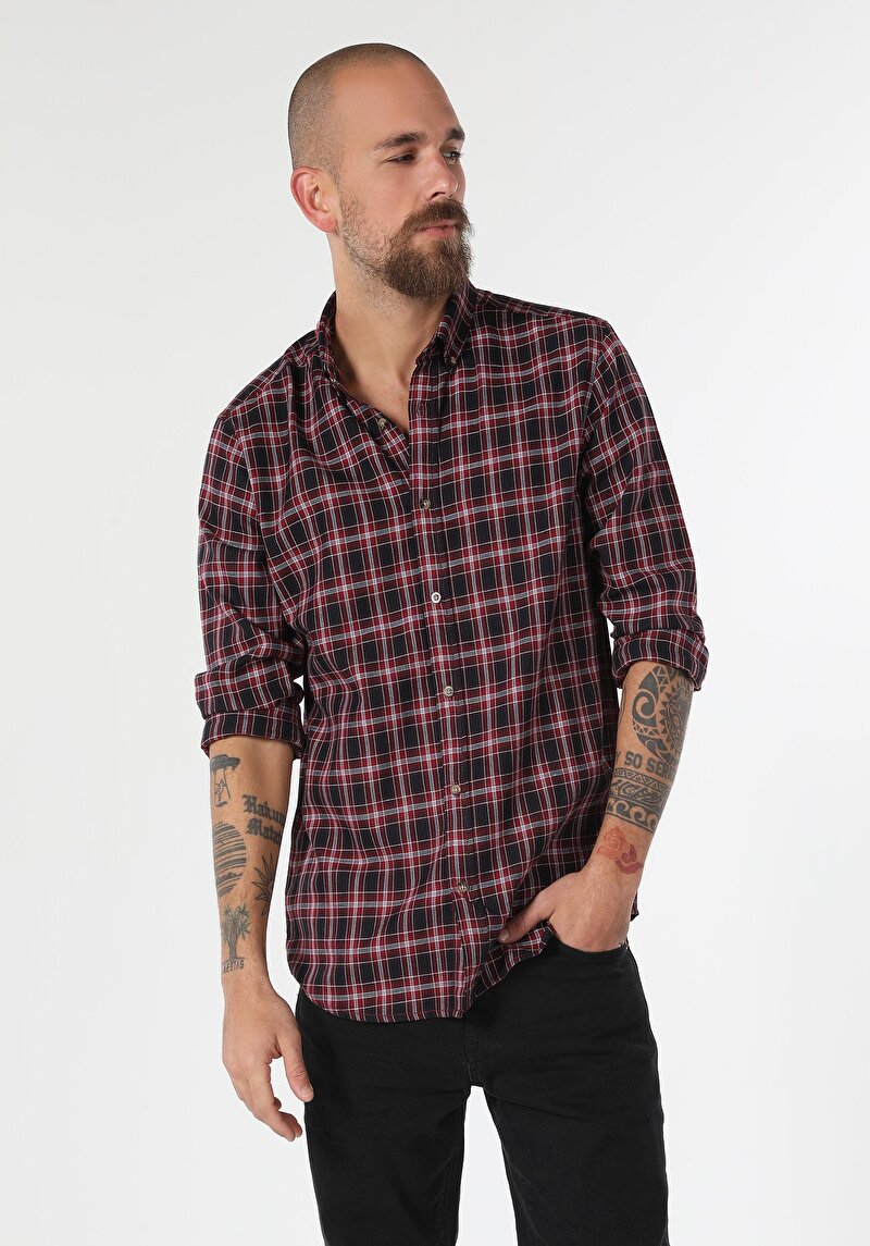 Показати інформацію про Сорочка З Довгим Рукавом Чоловіча Червона  Cl1061717