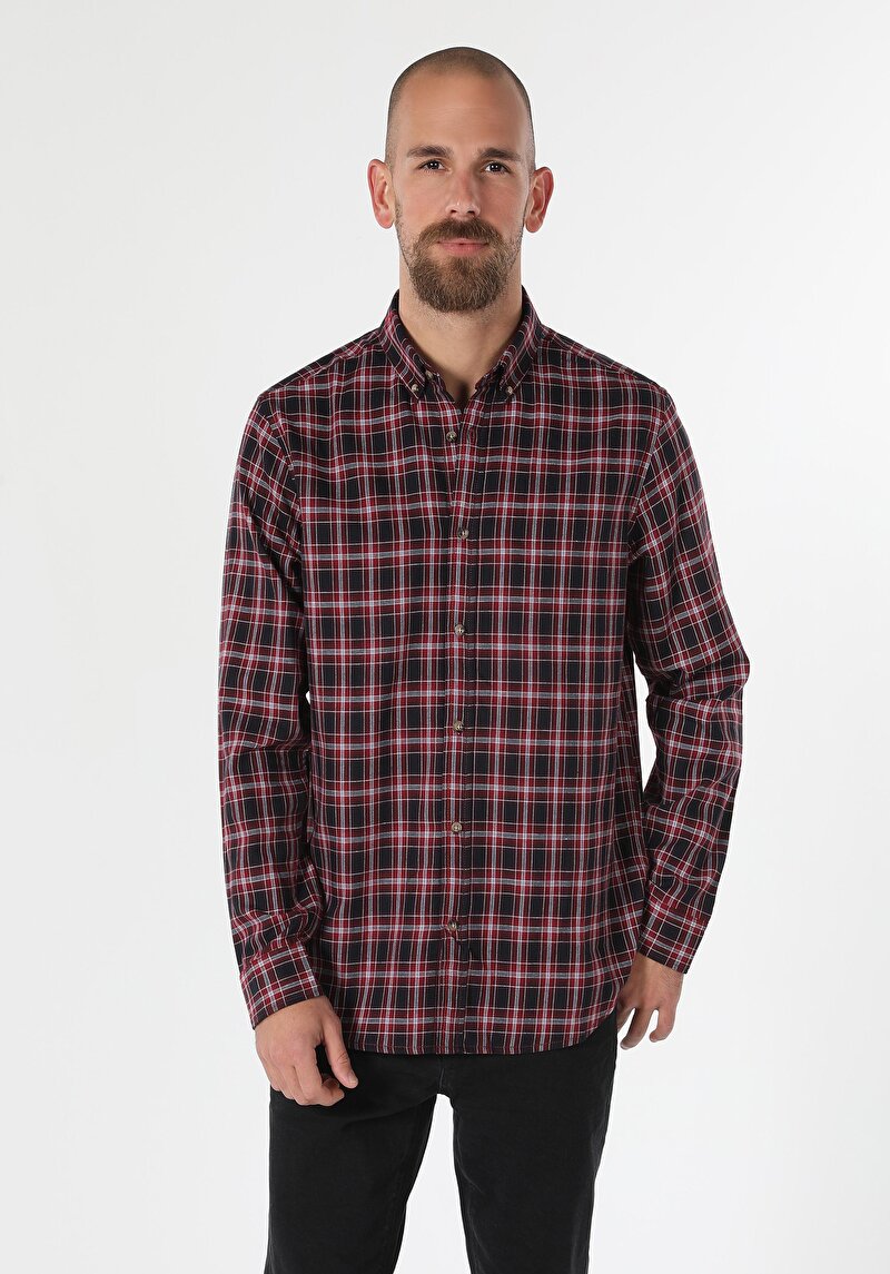 Показати інформацію про Сорочка З Довгим Рукавом Чоловіча Червона  Cl1061717