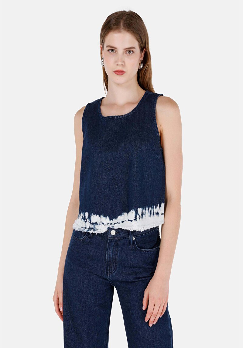 Зображення Блуза З Коротким Рукавом Жіночий Джинсовий  Cl1069620