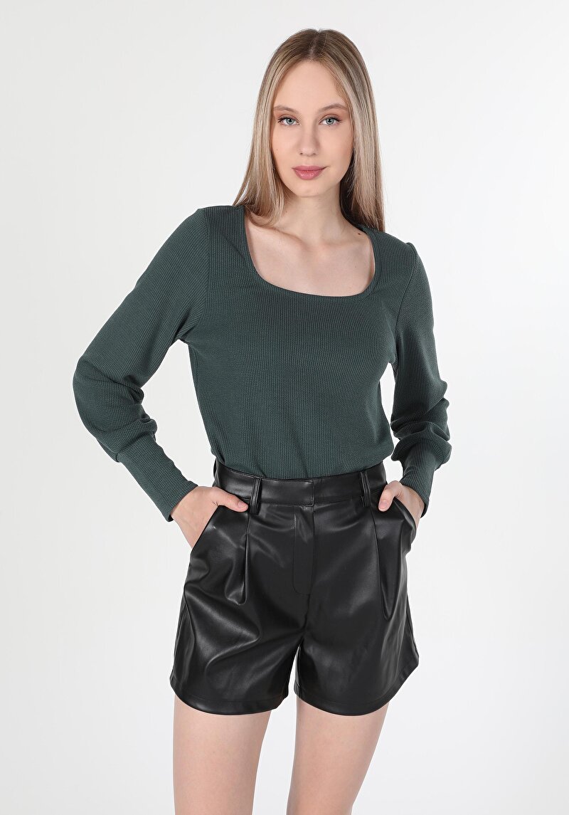 Зображення Футболка З Довгим Рукавом Жіноча Зелена  Cl1060294