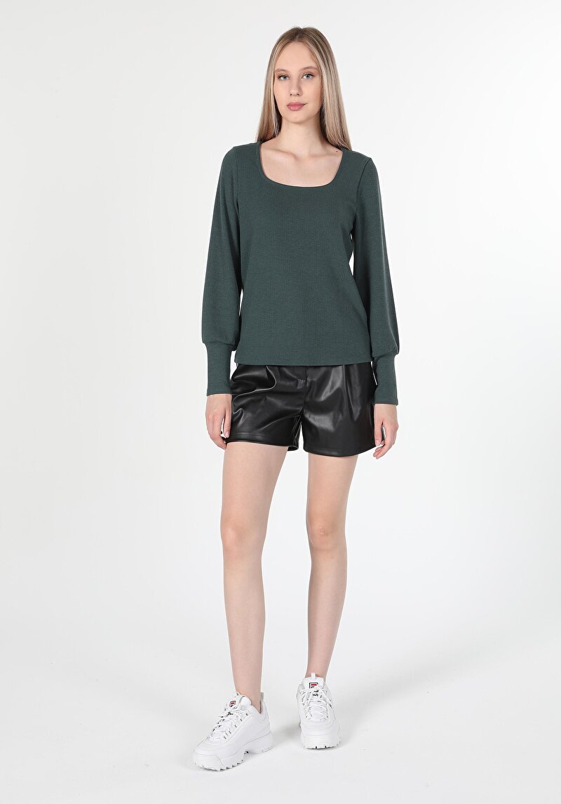 Зображення Футболка З Довгим Рукавом Жіноча Зелена  Cl1060294