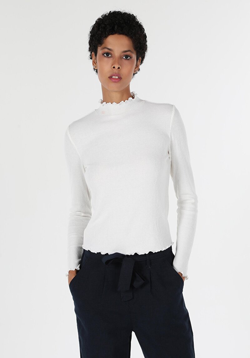 Показати інформацію про Футболка З Довгим Рукавом Жіноча Біла  Cl1060309