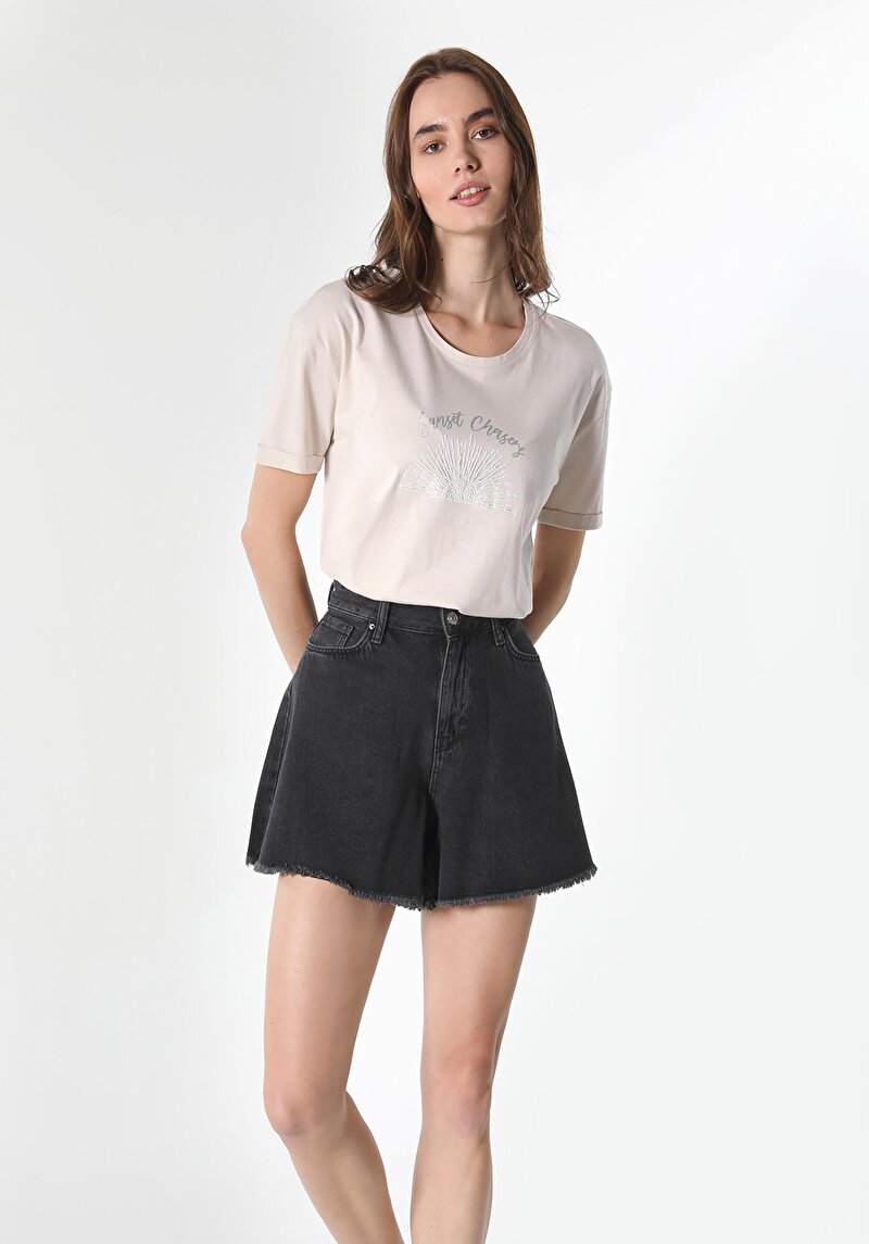 Показати інформацію про Футболка З Коротким Рукавом Жіноча Бежева  Cl1059023