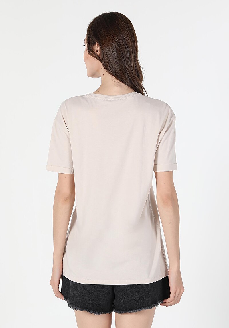 Показати інформацію про Футболка З Коротким Рукавом Жіноча Бежева  Cl1059023