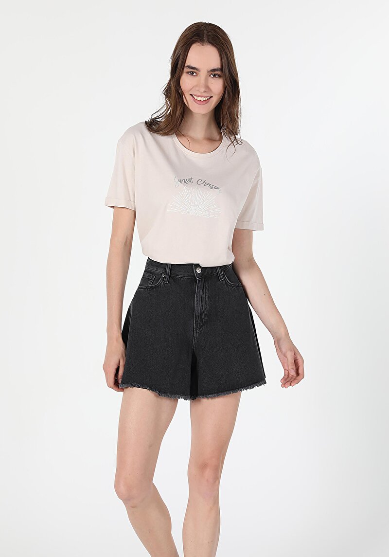 Показати інформацію про Футболка З Коротким Рукавом Жіноча Бежева  Cl1059023