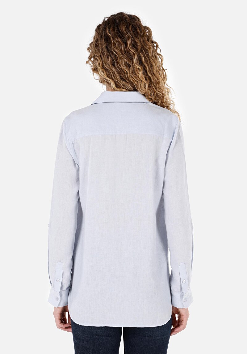 Показати інформацію про Сорочка З Довгим Рукавом Жіноча Блакитна  Cl1068237