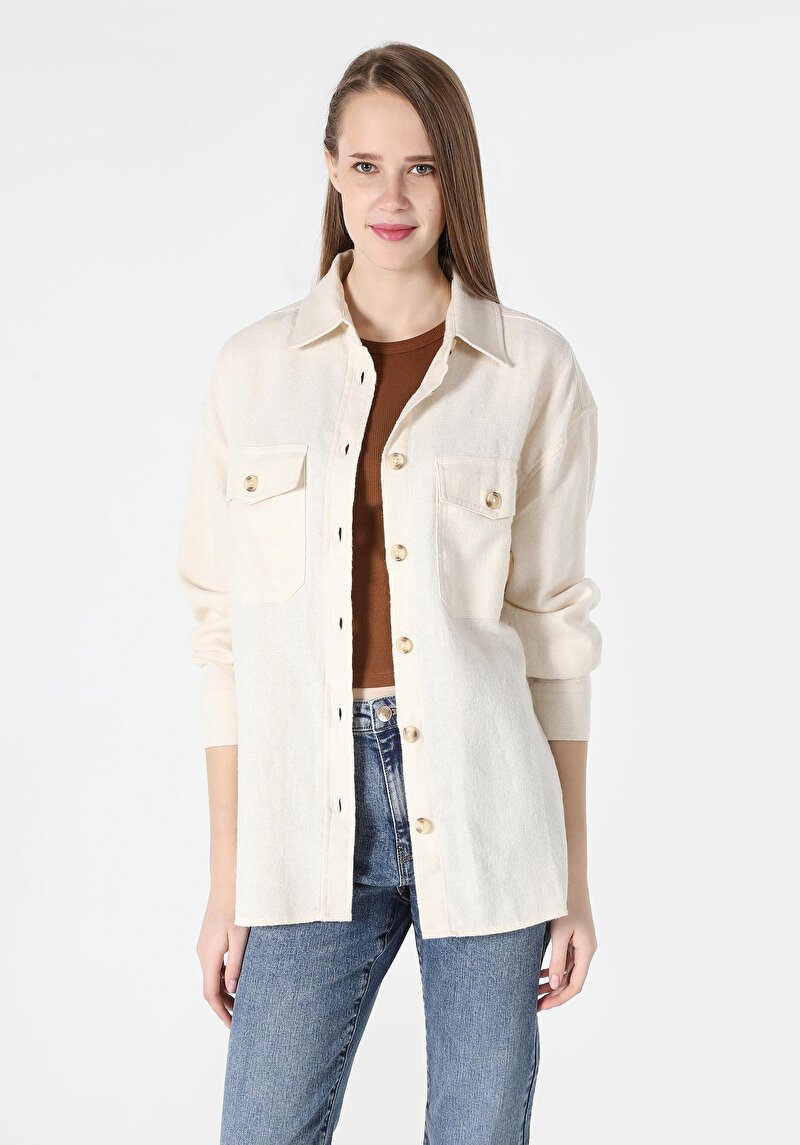 Зображення Сорочка З Довгим Рукавом Жіноча Бежева Cl1061865