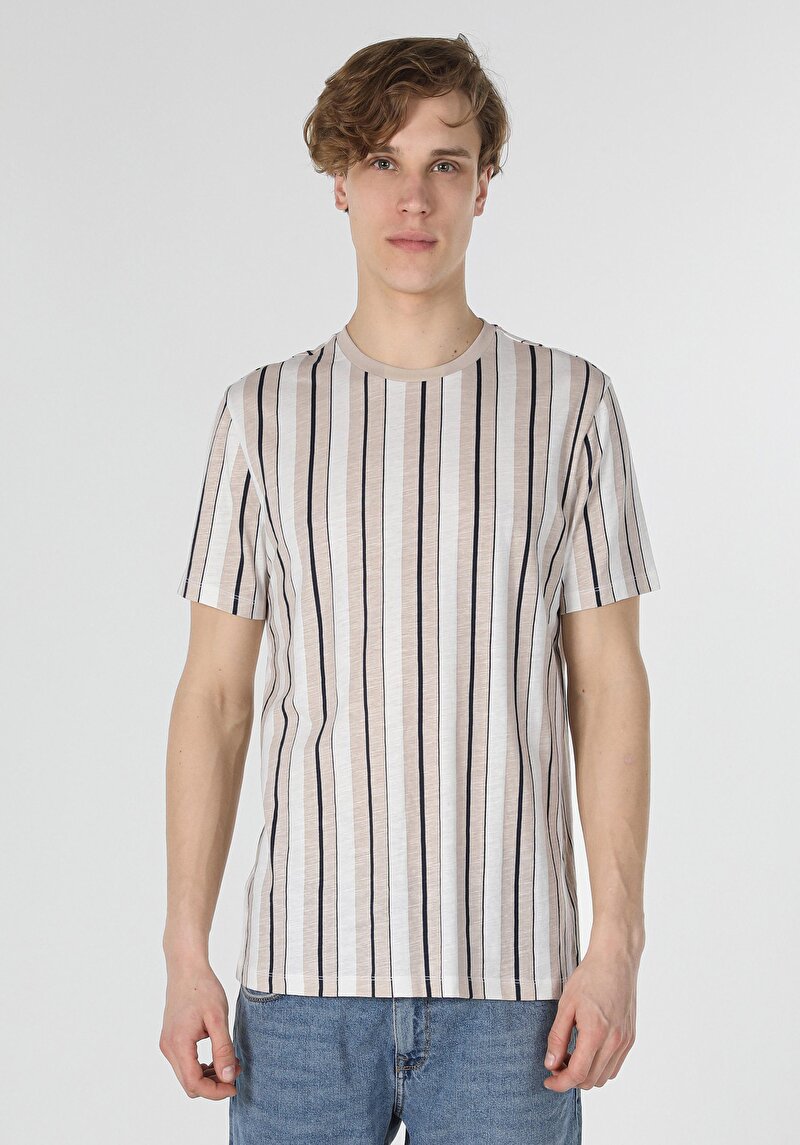 Показати інформацію про Футболка З Коротким Рукавом Чоловіча Бежева  Cl1059115