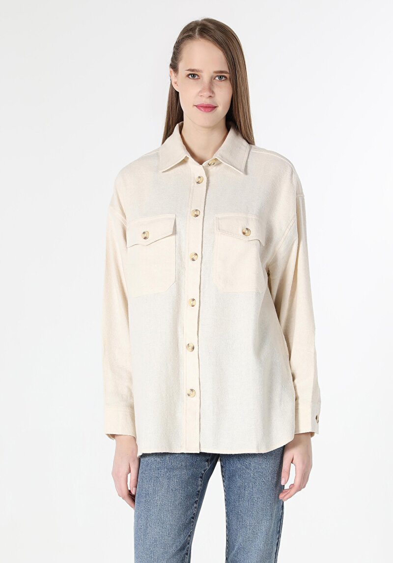 Показати інформацію про Сорочка З Довгим Рукавом Жіноча Бежева  Cl1061865