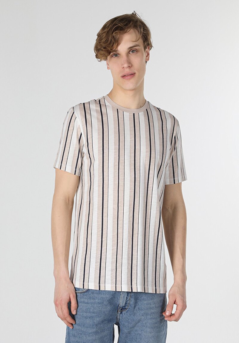 Показати інформацію про Футболка З Коротким Рукавом Чоловіча Бежева  Cl1059115