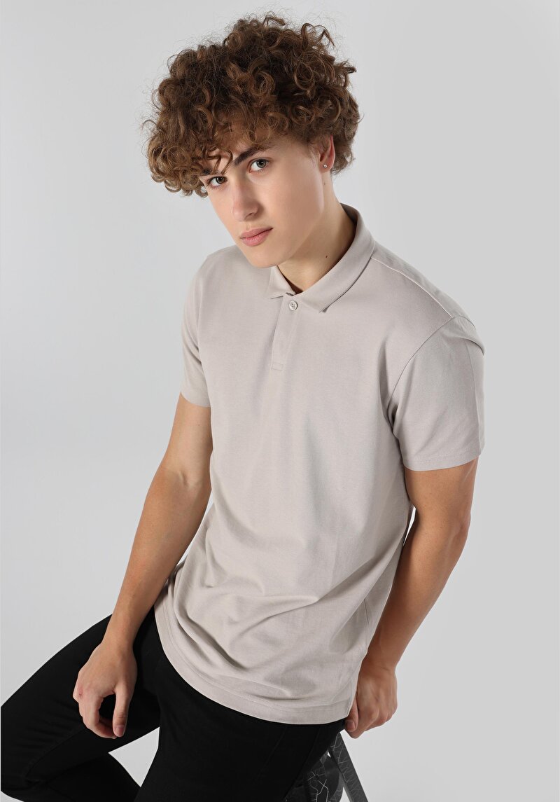 Зображення Поло З Коротким Рукавом Чоловіче Сіре  Cl1059159