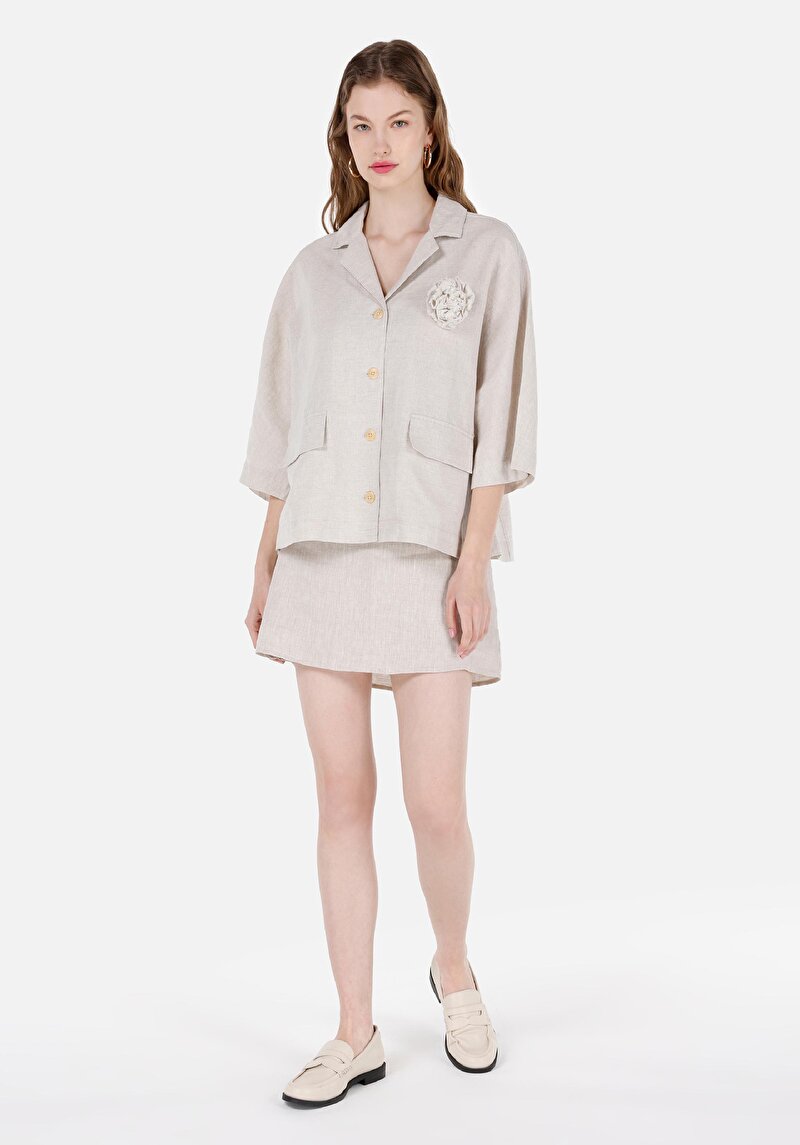 Показати інформацію про Сорочка З Довгим Рукавом Жіноча Бежева  Cl1068246