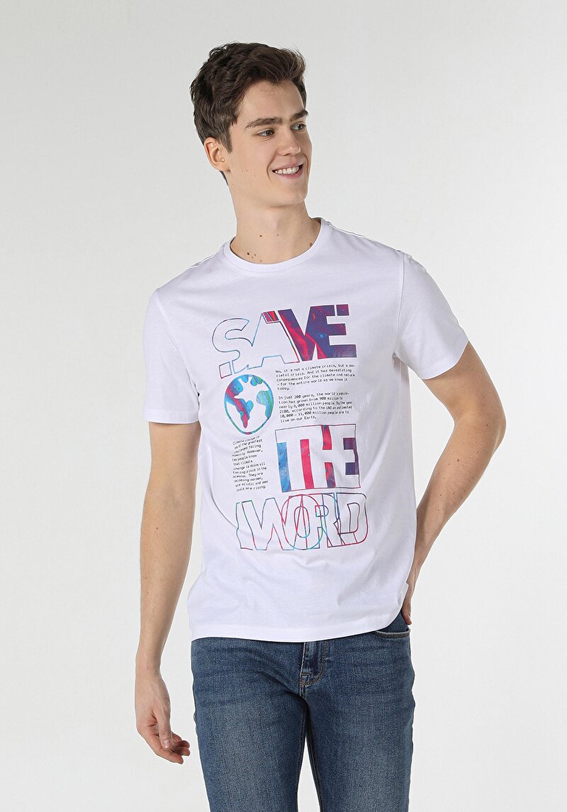 Показати інформацію про Футболка З Коротким Рукавом Чоловіча Біла  Cl1056742