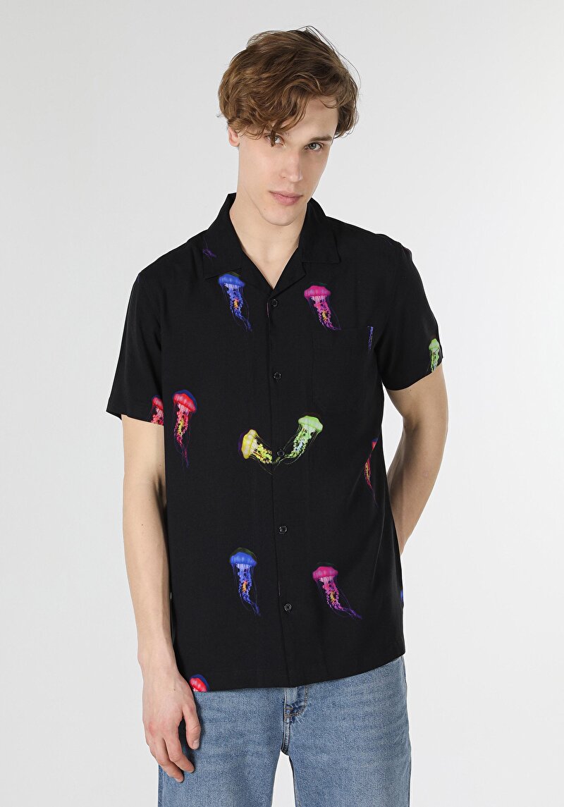 Зображення Сорочка З Коротким Рукавом Чоловіча Чорна Cl1056858