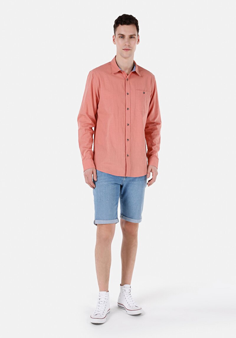 Показати інформацію про Сорочка З Довгим Рукавом Чоловіча Червона  Cl1068392