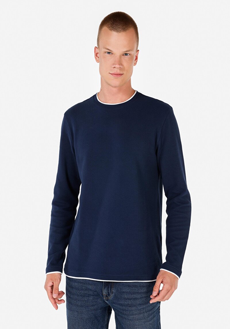 Зображення Футболка З Довгим Рукавом Чоловіча Синя  Cl1069828