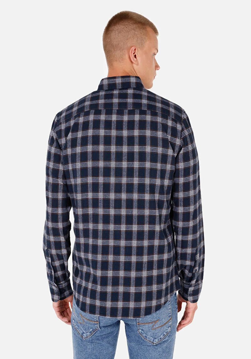 Показати інформацію про Сорочка З Довгим Рукавом Чоловіча Синя  Cl1069833