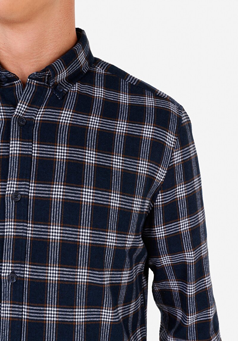 Показати інформацію про Сорочка З Довгим Рукавом Чоловіча Синя  Cl1069833