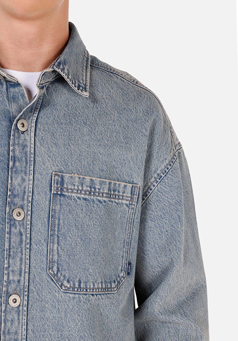 Показати інформацію про 051 Royal Сорочка З Довгим Рукавом Чоловіча Блакитна  Cl1070648