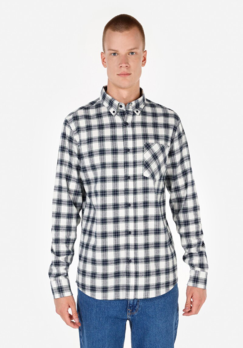 Зображення Сорочка З Довгим Рукавом Чоловіча Синя Cl1069838