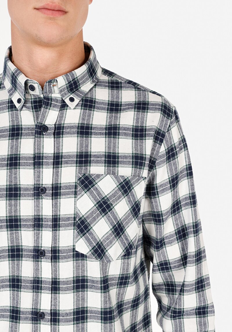 Показати інформацію про Сорочка З Довгим Рукавом Чоловіча Синя  Cl1069838