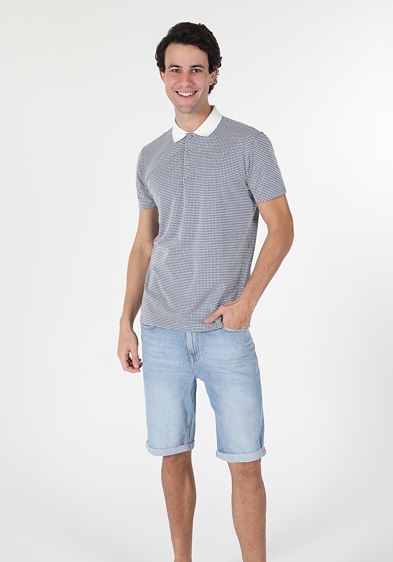 Зображення Поло З Коротким Рукавом Чоловіче Блакитне  Cl1059258