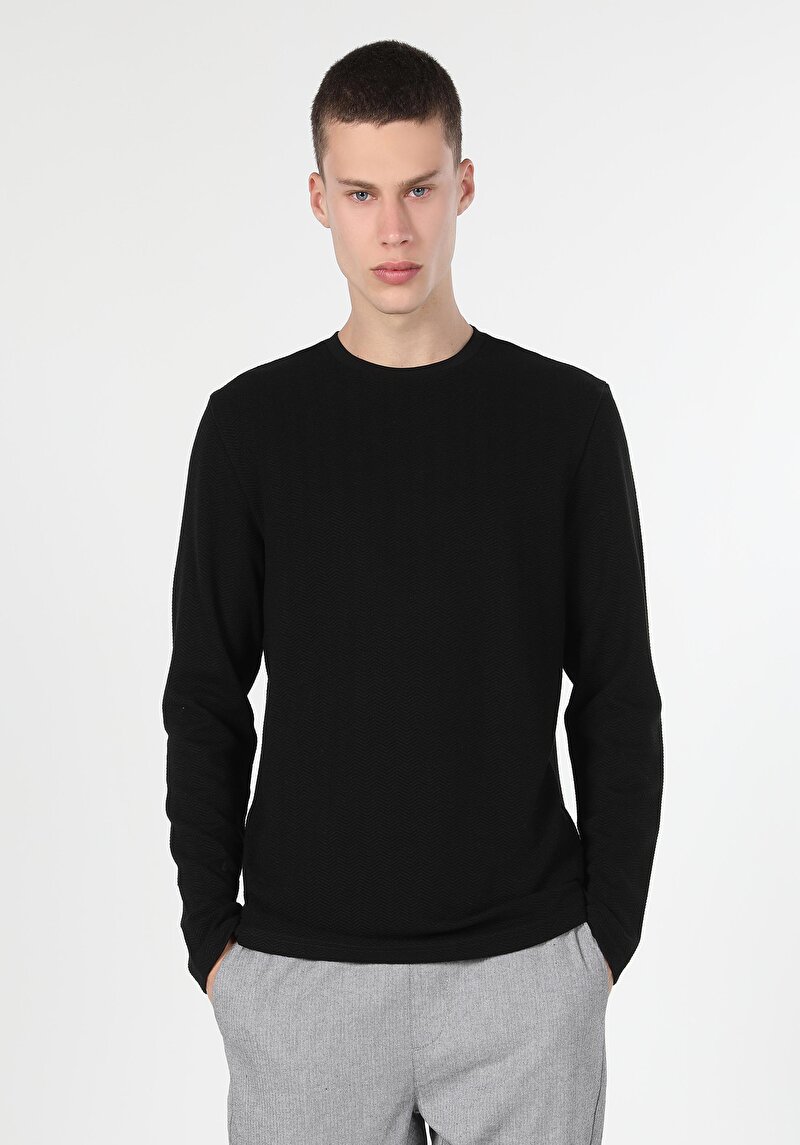 Зображення Футболка З Довгим Рукавом Чоловіча Чорна  Cl1060482