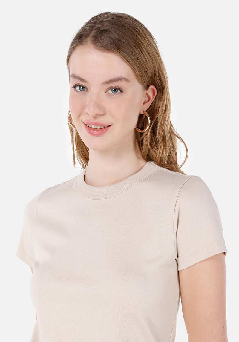 Показати інформацію про Футболка З Коротким Рукавом Жіноча Бежева  Cl1068567