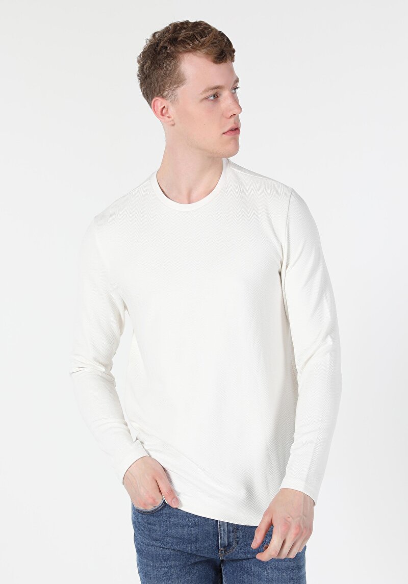 Показати інформацію про Футболка З Довгим Рукавом Чоловіча Біла  Cl1060482