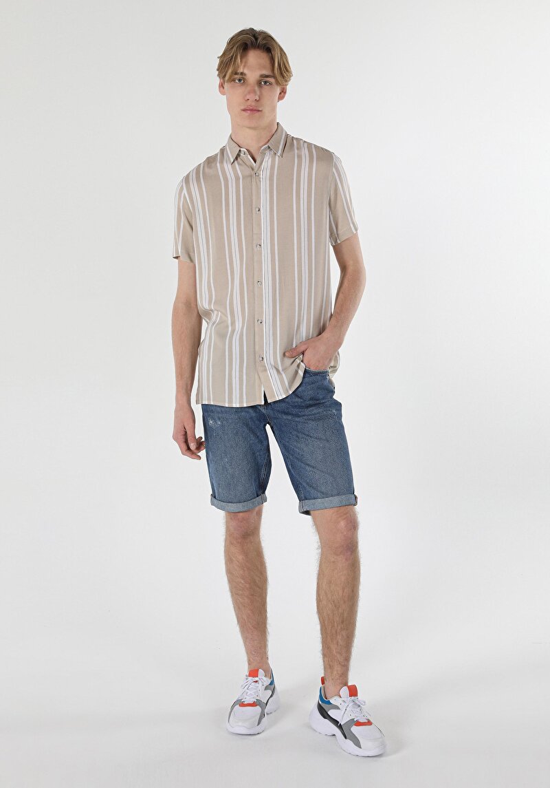 Зображення Сорочка З Коротким Рукавом Чоловіча Бежева  Cl1059259