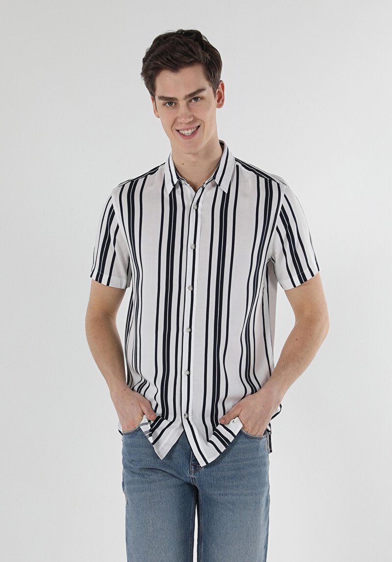 Показати інформацію про Сорочка З Коротким Рукавом Чоловіча Синя  Cl1059259