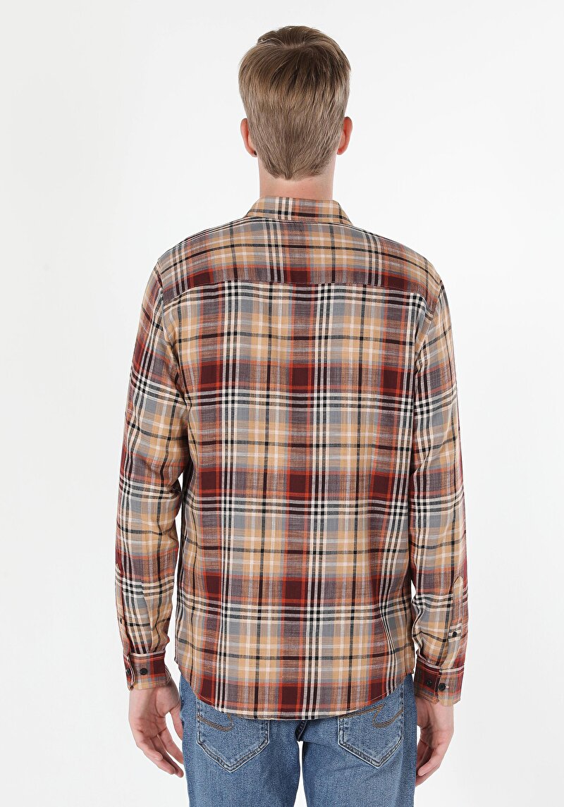 Показати інформацію про Сорочка З Довгим Рукавом Чоловіча Коричнева  Cl1060490