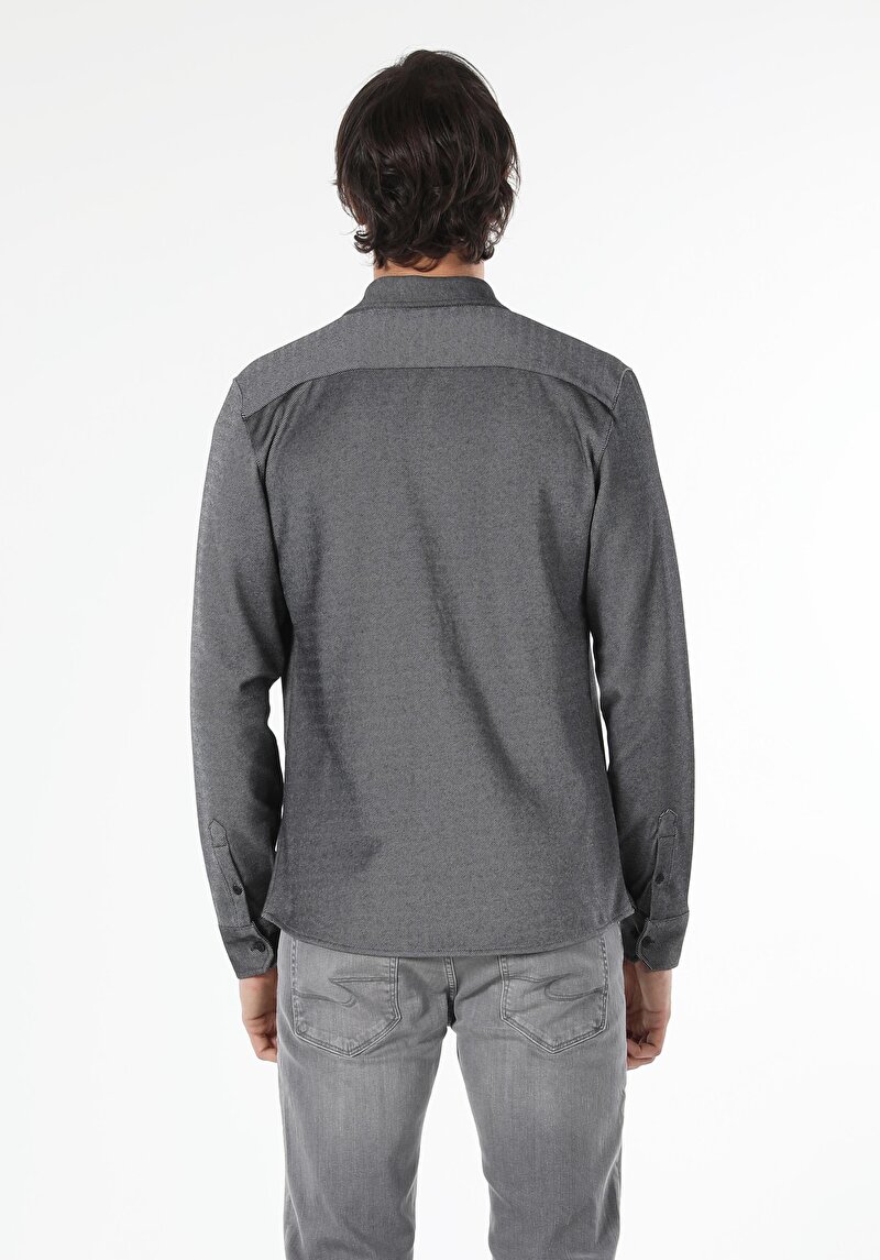 Показати інформацію про Сорочка З Довгим Рукавом Чоловіча Чорна  Cl1057177