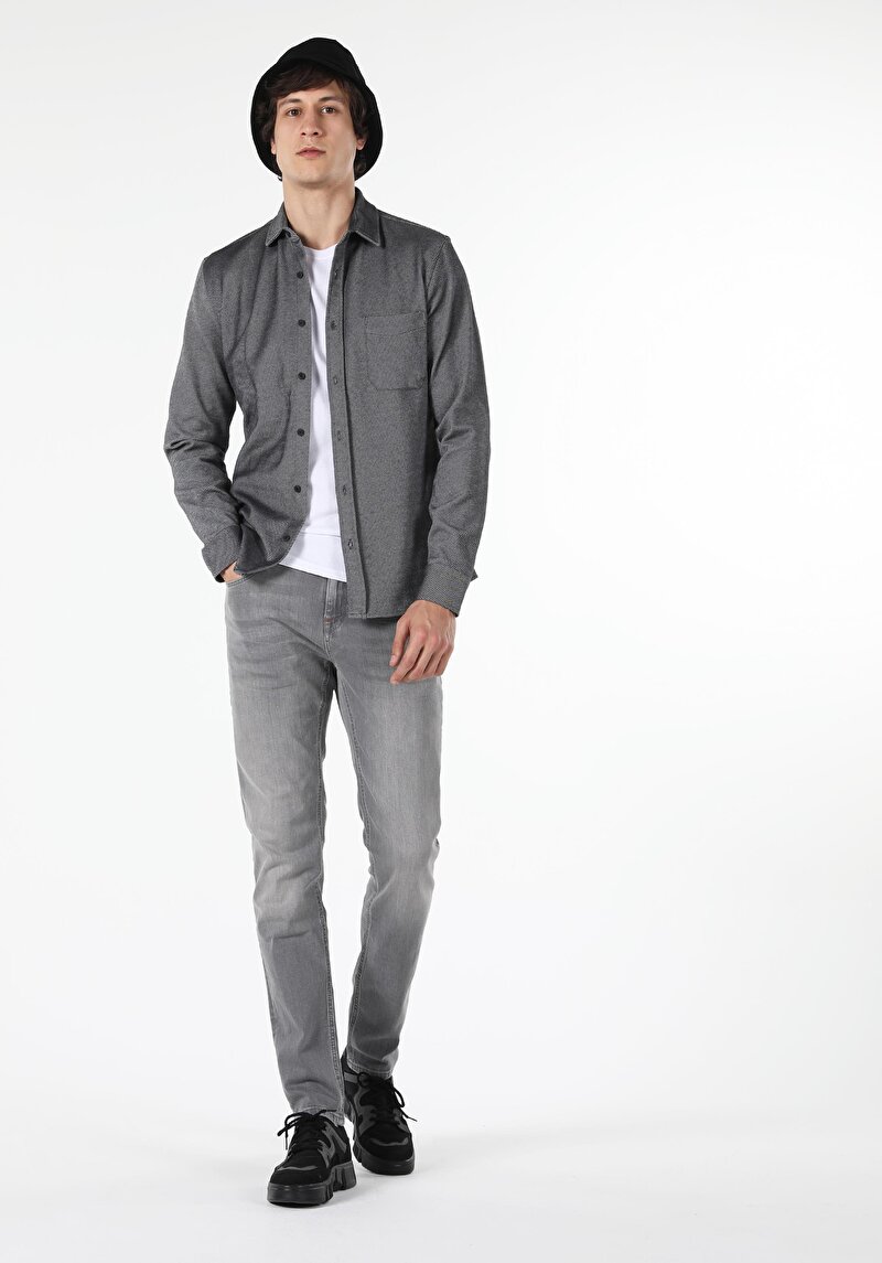 Показати інформацію про Сорочка З Довгим Рукавом Чоловіча Чорна  Cl1057177