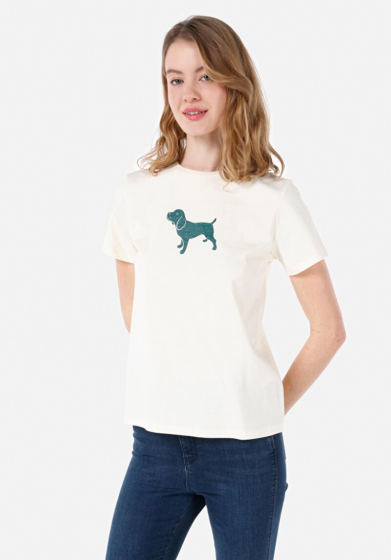 Зображення Футболка З Коротким Рукавом Жіноча Бежева  Cl1068590