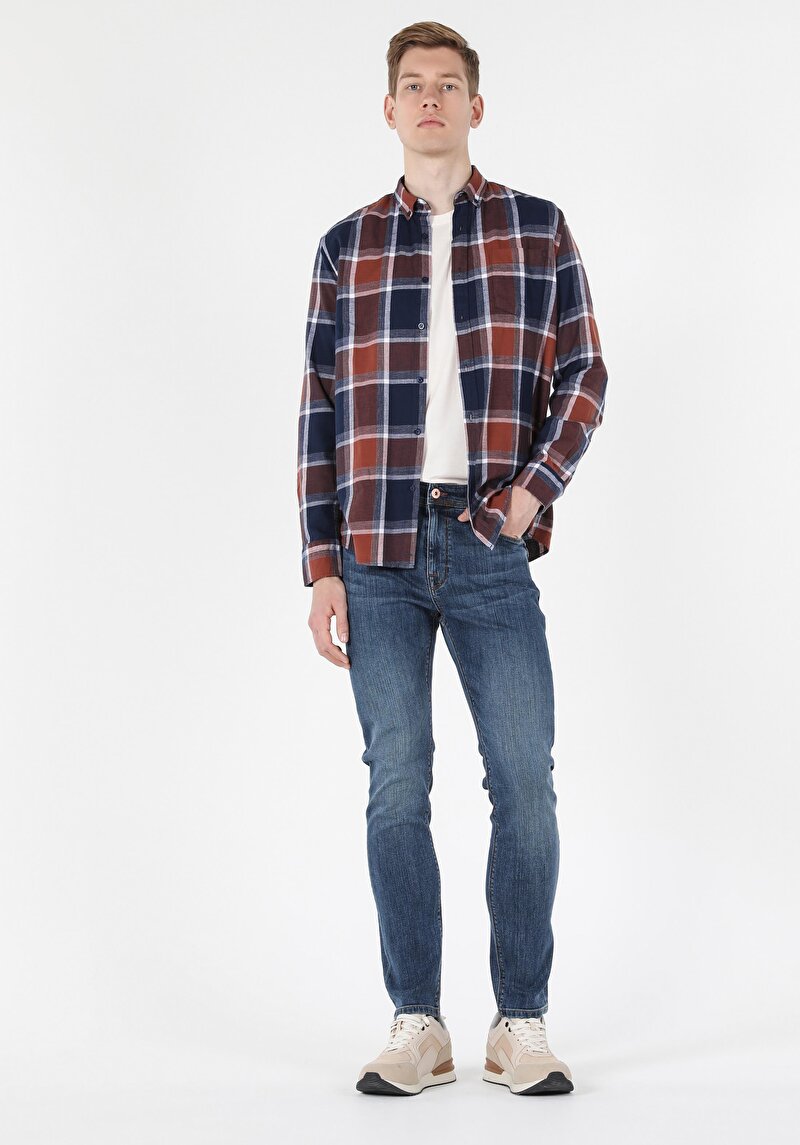 Показати інформацію про Сорочка З Довгим Рукавом Чоловіча Синя  Cl1057208