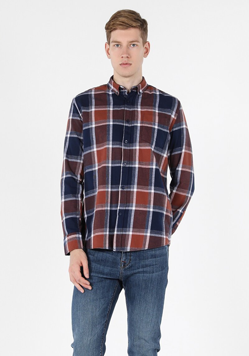 Показати інформацію про Сорочка З Довгим Рукавом Чоловіча Синя  Cl1057208