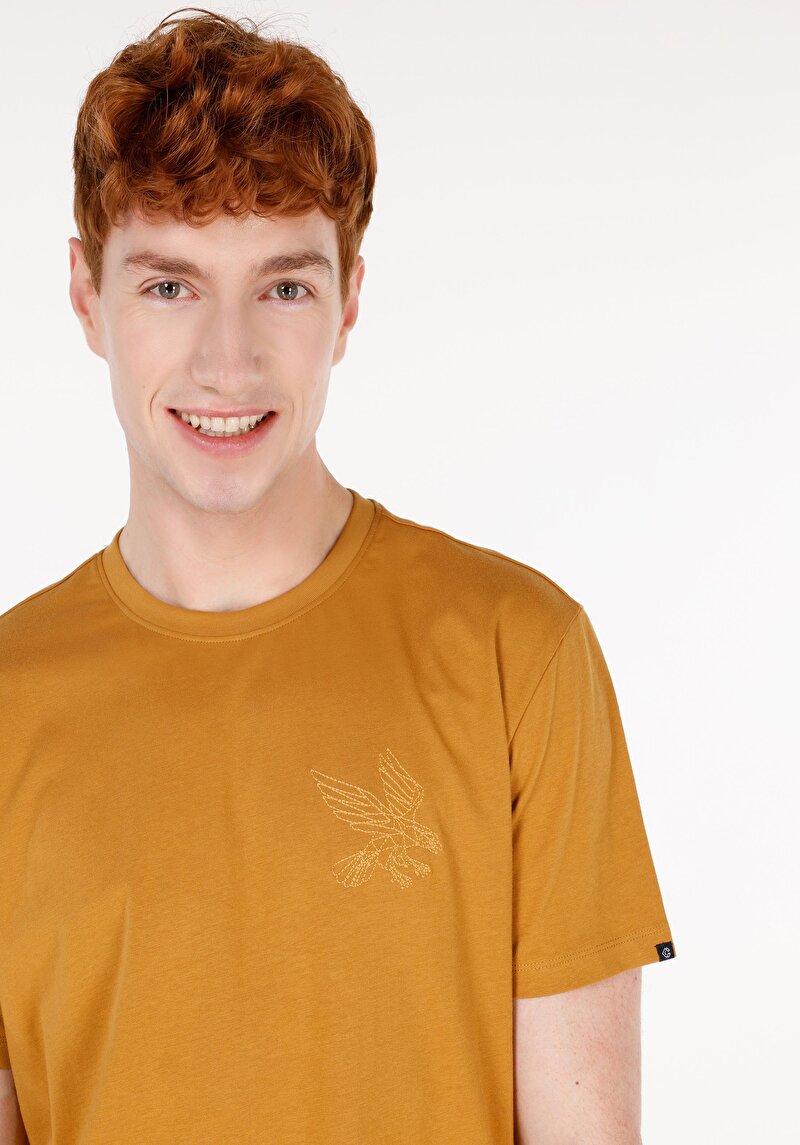 Показати інформацію про Футболка З Коротким Рукавом Чоловіча Жовта  Cl1069923